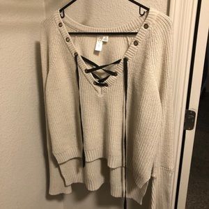 Cream sweater top